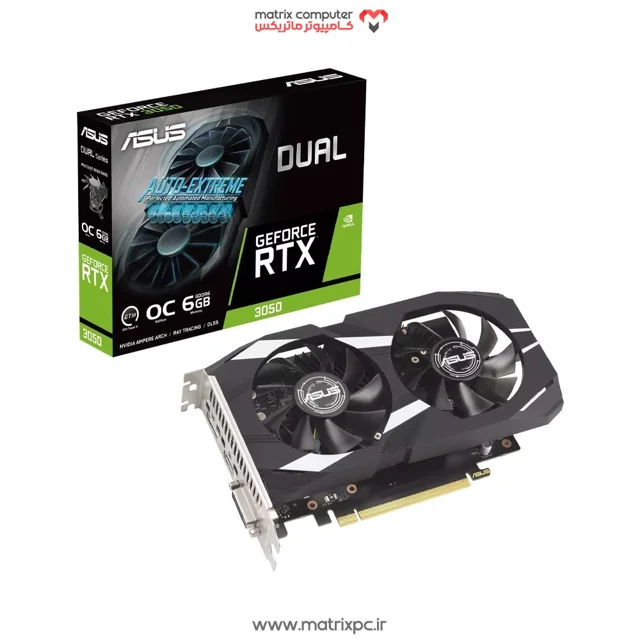 کارت گرافیک Asus Dual GeForce RTX3050 OC 6GB GDDR6 96Bit