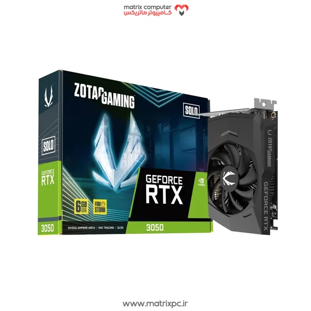 کارت گرافیک ZOTAC GeForce RTX3050 Solo 6GB GDDR6 96Bit