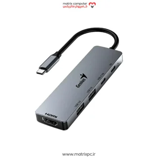 هاب 5 پورت Type C به 3.0 USB با پورت HDMI با قابلیت PD جنیوس UH-500