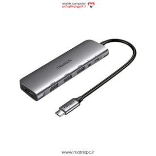 هاب 6 پورت Type C به USB 3.0 با پورت میکروفون و HDMI با قابلیت PD یوگرین 80132 CM136