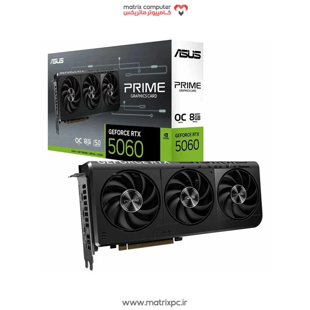 کارت گرافیک ASUS Prime GeForce RTX 5060 OC Edition 8GB GDDR7 128Bit