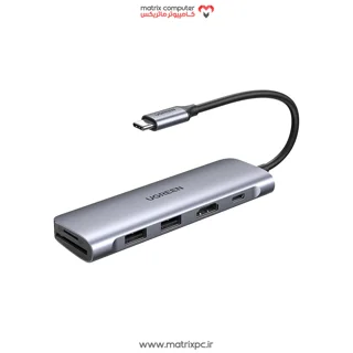 هاب 6 پورت Type C به USB 3.0 با پورت HDMI و درگاه کارت حافظه با قابلیت PD یوگرین 70411 CM195
