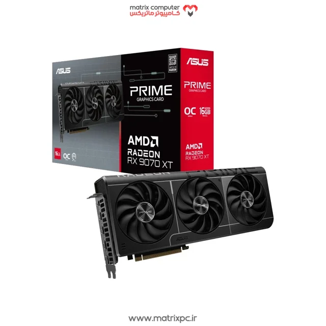 کارت گرافیک ASUS Prime Radeon RX 9070 XT OC Edition 16GB GDDR6 256Bit